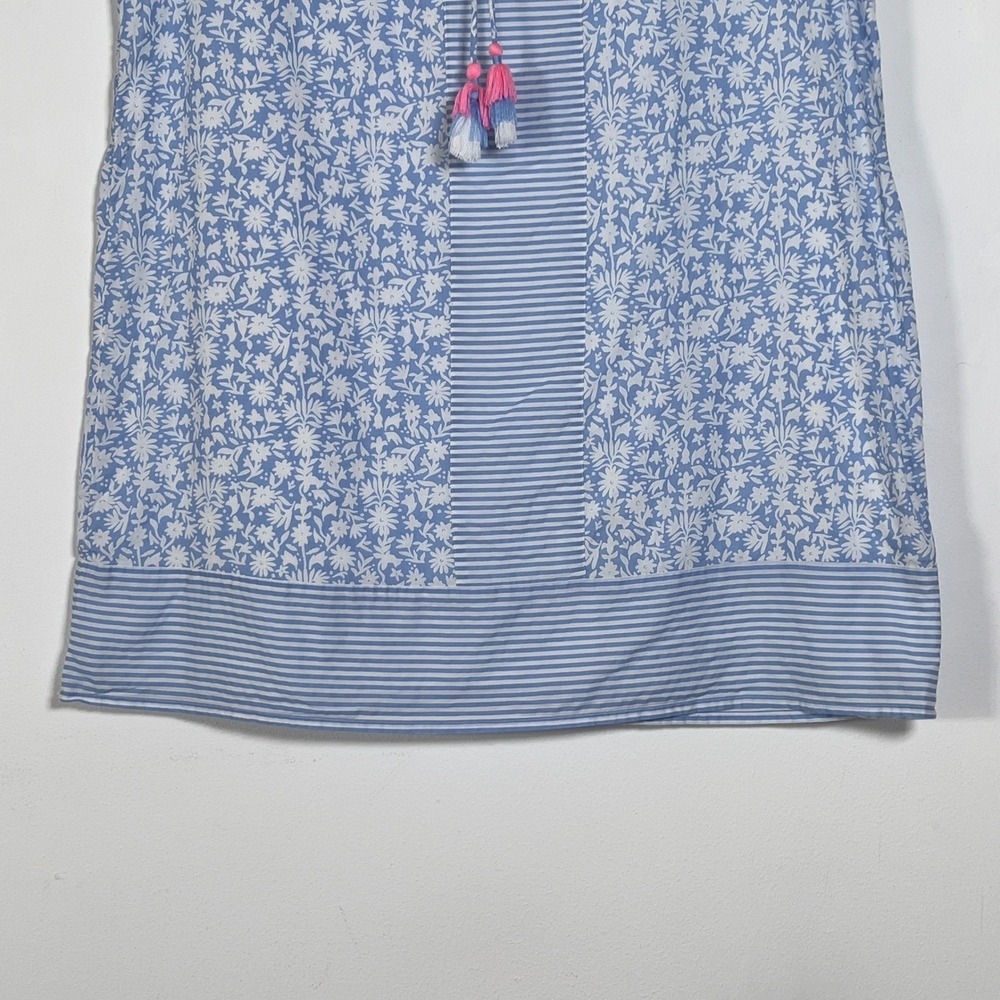 Vineyard Vines Otomi Sleeveless Tunic Dress Womens Sz XL Blue Floral Stripe - Picture 8 of 12